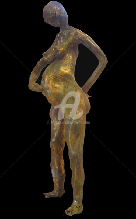 Sculptuur getiteld "Maternité" door Aventuriero, Origineel Kunstwerk, Bronzen