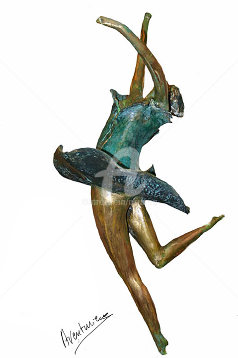 Sculpture titled "la ballerine" by Aventuriero, Original Artwork, Bronze