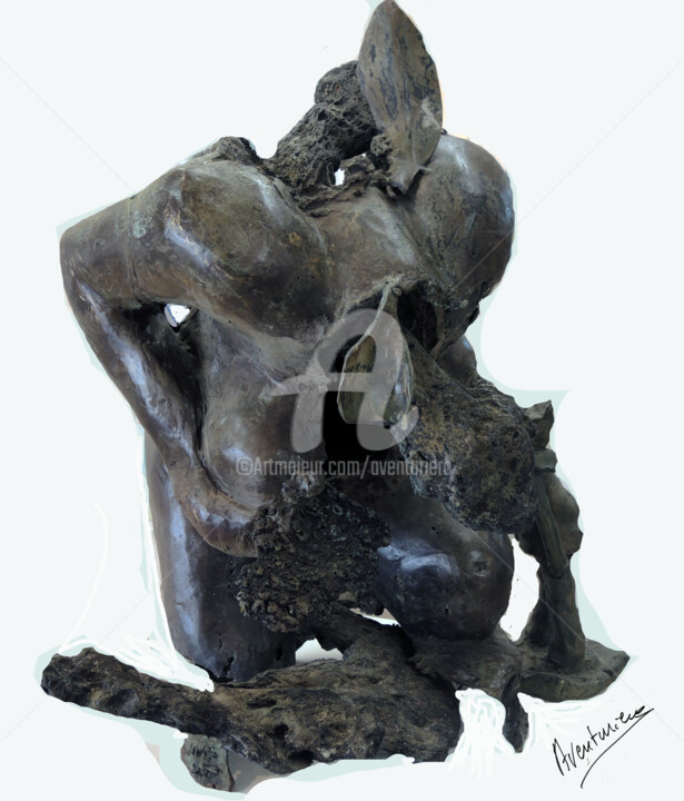 Sculpture titled "l'écorchée" by Aventuriero, Original Artwork, Bronze