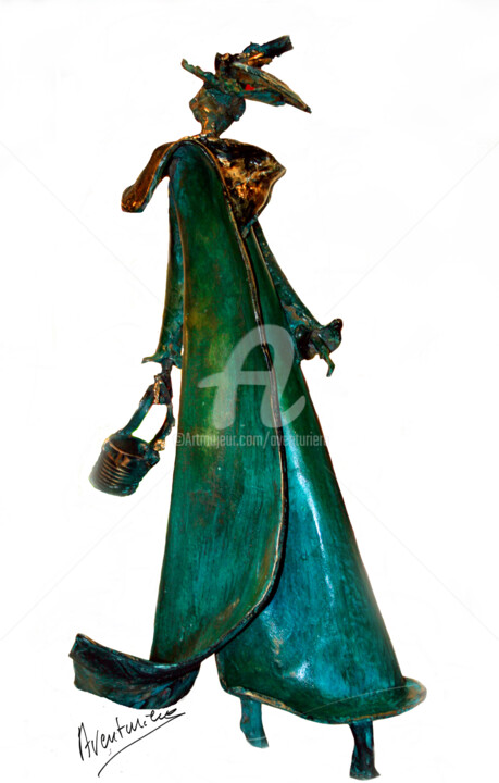 Sculpture intitulée "Tenue de soirée" par Aventuriero, Œuvre d'art originale, Bronze