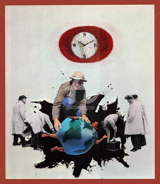 Collages intitulée "earth day year one" par C Avery, Œuvre d'art originale