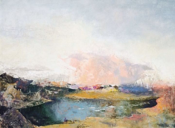 Pittura intitolato "Landscape" da Avesh, Opera d'arte originale, Olio