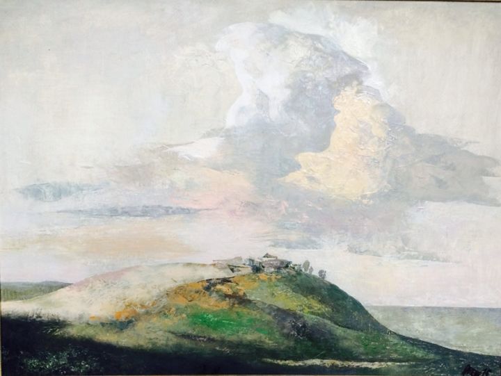 Malerei mit dem Titel "Landscape" von Avesh, Original-Kunstwerk, Öl