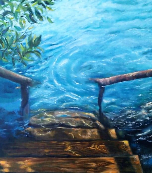 Painting titled "вода" by Galina Anishchenko, Original Artwork