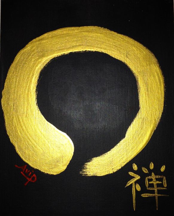 Painting titled "Zen" by Avi Peretz, Original Artwork, Oil