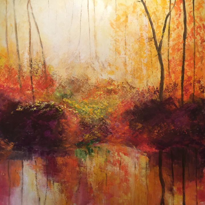 Painting titled "Petit matin" by Anne Vignau, Original Artwork