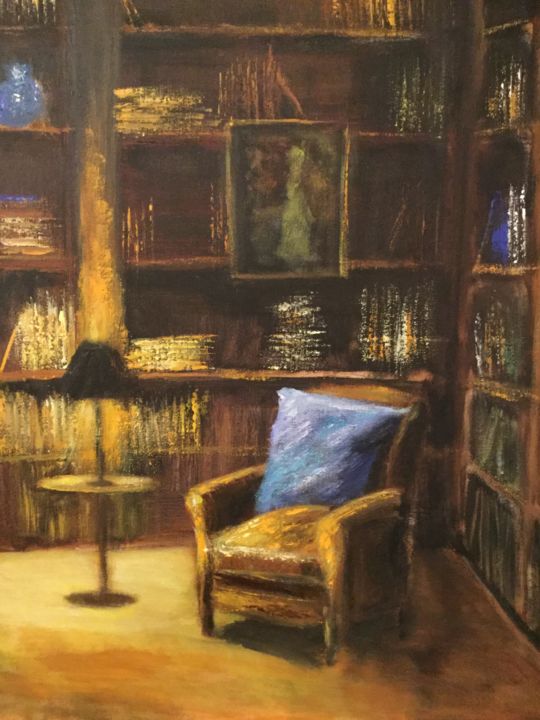 Schilderij getiteld "Le coin lecture" door Anne Vignau, Origineel Kunstwerk, Acryl