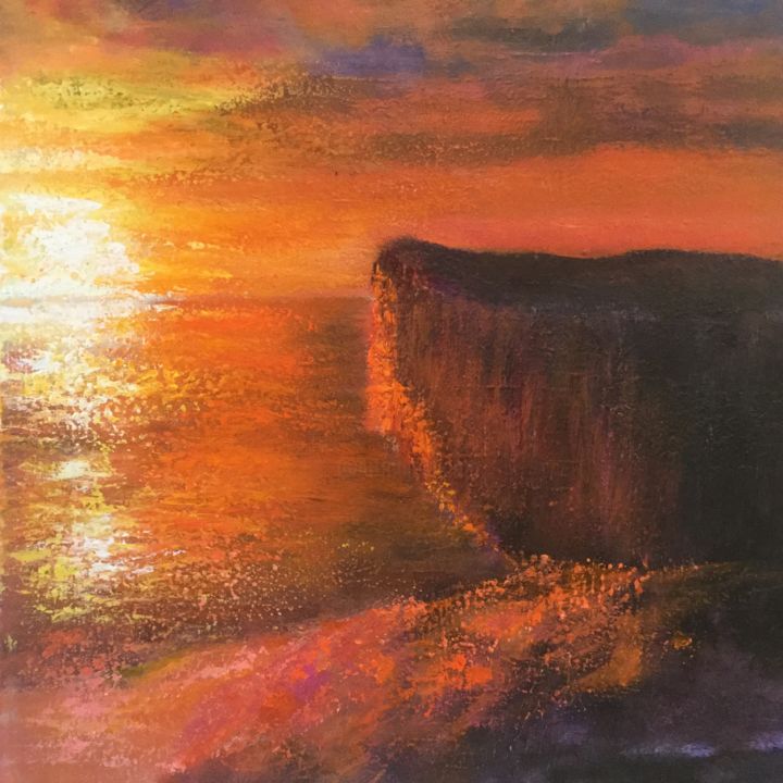 Painting titled "Coucher irlandais" by Anne Vignau, Original Artwork, Acrylic