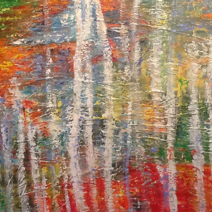 Painting titled "Et les bouleaux se…" by Anne Vignau, Original Artwork