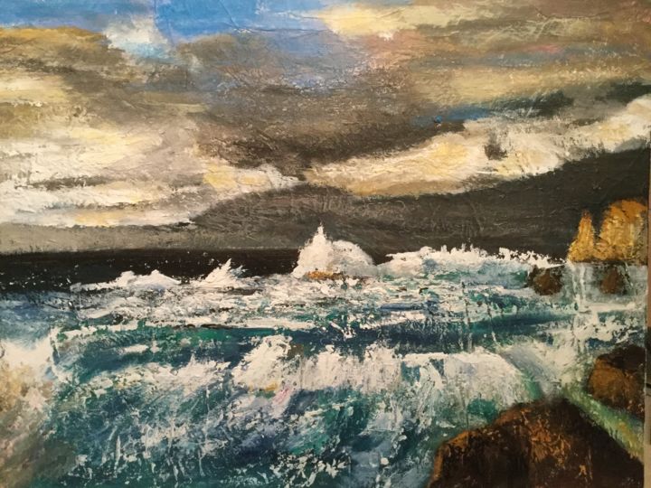 Peinture intitulée "Une mer ...remontée…" par Anne Vignau, Œuvre d'art originale, Acrylique