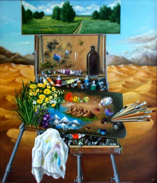 Painting titled "My palette. Моя пал…" by Vladimir Abaimov, Original Artwork, Oil