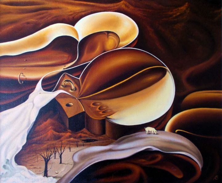 Peinture intitulée "Geo-Still Life with…" par Vladimir Abaimov, Œuvre d'art originale, Huile