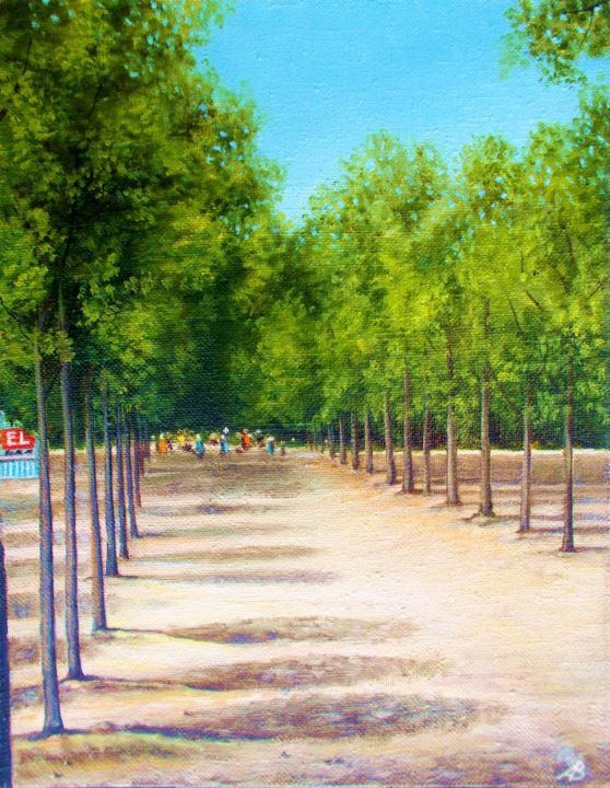 Painting titled "May in Paris. Май в…" by Vladimir Abaimov, Original Artwork, Oil