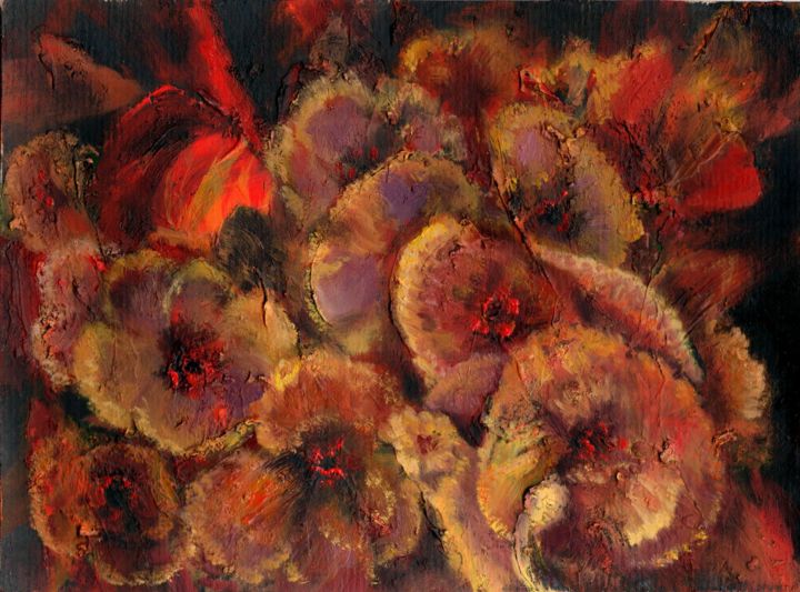 Painting titled "Marzipan flowers. М…" by Vladimir Abaimov, Original Artwork, Oil