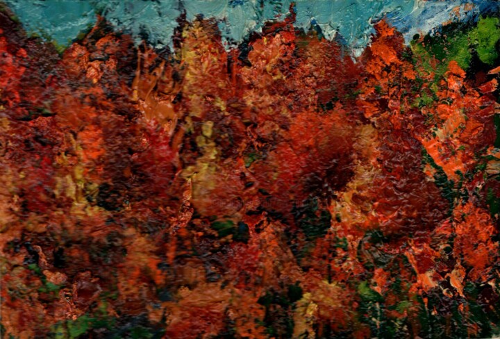 Картина под названием "Autumn Forest 3 / О…" - Владимир Абаимов, Подлинное произведение искусства, Масло