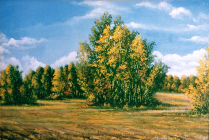 Картина под названием "Among the Fields. S…" - Владимир Абаимов, Подлинное произведение искусства, Масло