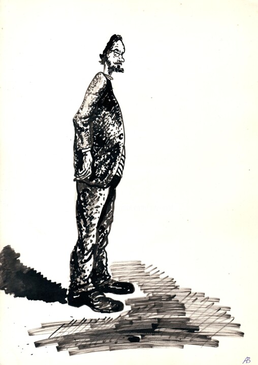 Drawing titled "Professor Vibegallo…" by Vladimir Abaimov, Original Artwork, Ink
