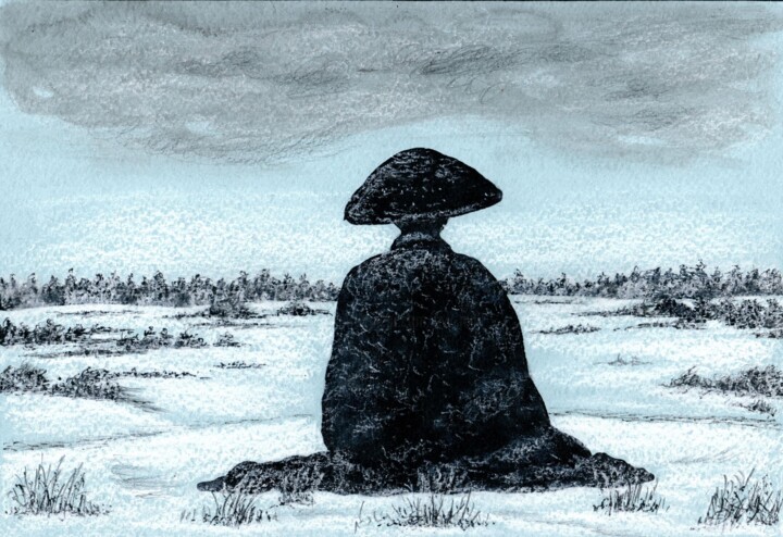 Dibujo titulada "The Contemplator /…" por Vladimir Abaimov, Obra de arte original, Tinta