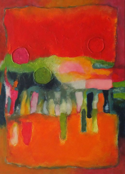 Painting titled "ET ROND ET ROND...." by Annick Volant-Vettu (AVVA), Original Art, Acrylic