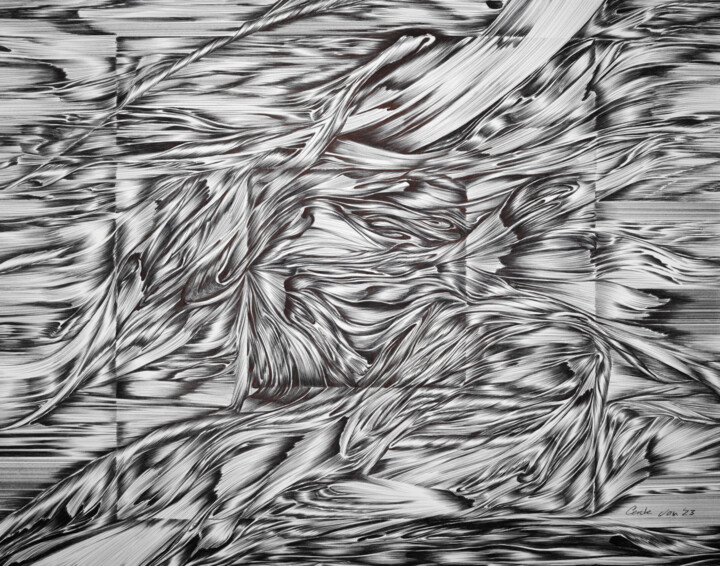 "Abstract No 4" başlıklı Resim Aw Cerde tarafından, Orijinal sanat, Tükenmez kalem