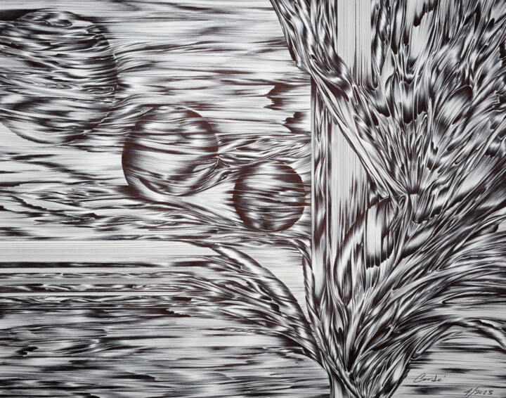"Abstract No 5" başlıklı Resim Aw Cerde tarafından, Orijinal sanat, Tükenmez kalem