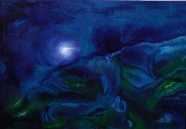 Pintura titulada "Mar y cielo" por Alejandra Woodcock, Obra de arte original