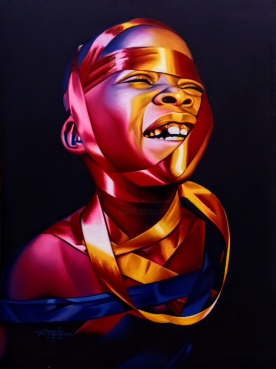 "ENDEARED WITHOUT A…" başlıklı Tablo Awosola Michael Angello tarafından, Orijinal sanat, Petrol
