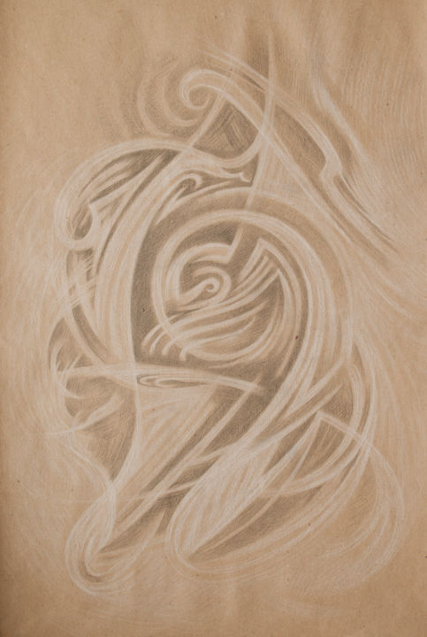 Drawing titled "positive" by Ax Malin, Original Artwork, Chalk