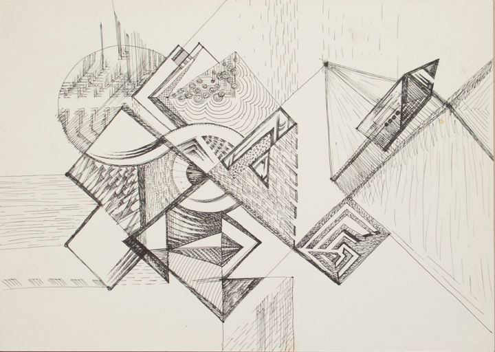 Drawing titled "42.jpg" by Ax Malin, Original Artwork, Ballpoint pen