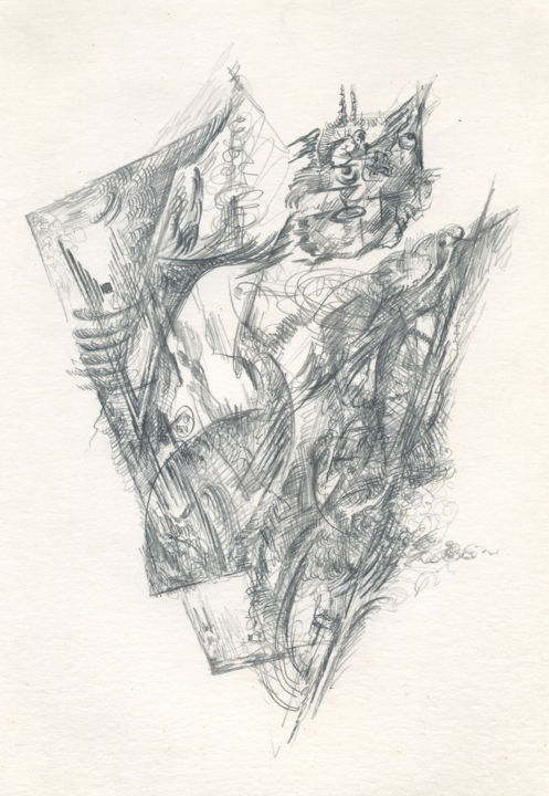 Drawing titled "Graphite improvisat…" by Ax Malin, Original Artwork, Graphite
