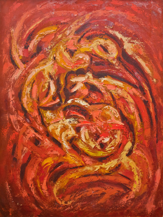 Painting titled "Phoenix." by Ax Malin, Original Artwork, Gouache