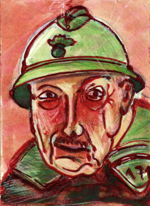 Painting titled "Vieux militaire" by Ax Creart, Original Artwork, Acrylic