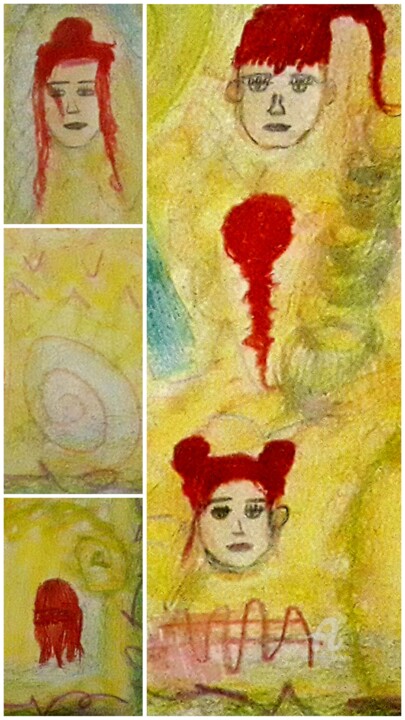 Painting titled "Redheads" by Axel Frías, Original Artwork, Watercolor