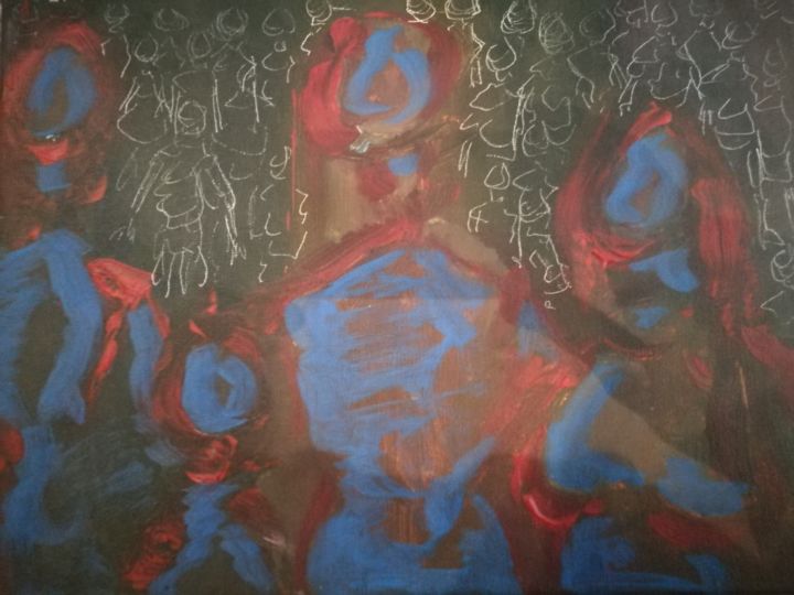 Painting titled "famille.jpg" by Axel Machez, Original Artwork, Acrylic