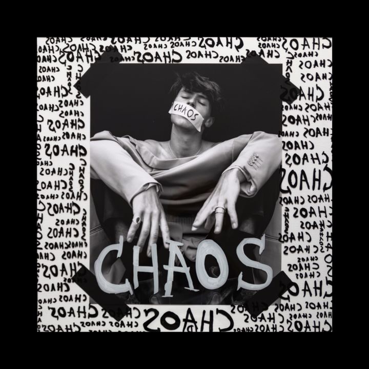 Digital Arts titled "CHAOS" by Axel De Lai, Original Artwork, Digital Painting Mounted on Wood Stretcher frame