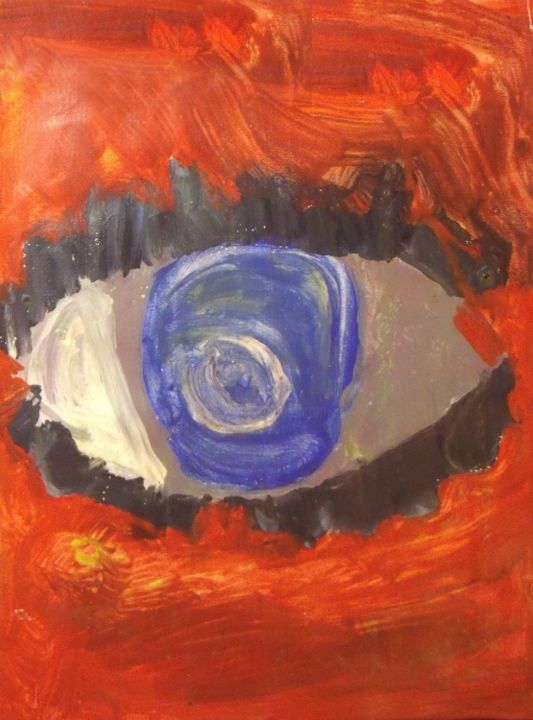 Painting titled "oeil I" by Hélène Axelrad, Original Artwork