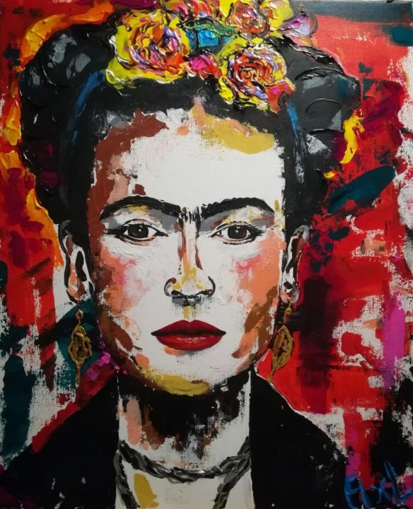 Pittura intitolato "Frida Kahlo" da By Axl, Opera d'arte originale, Acrilico