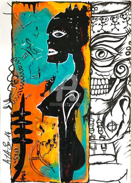 Malerei mit dem Titel "La Schadenfreude -…" von Aya So, Original-Kunstwerk, Acryl