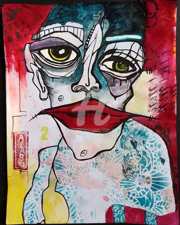 Malerei mit dem Titel "Keep cool" von Aya So, Original-Kunstwerk, Acryl