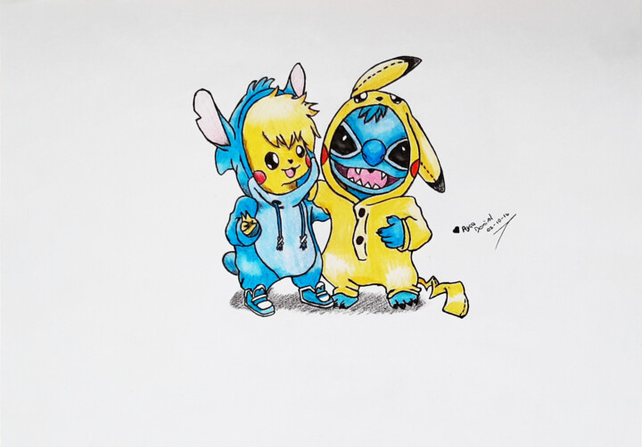 Stitch And Pikachu, Desenho por Ayca Demirel