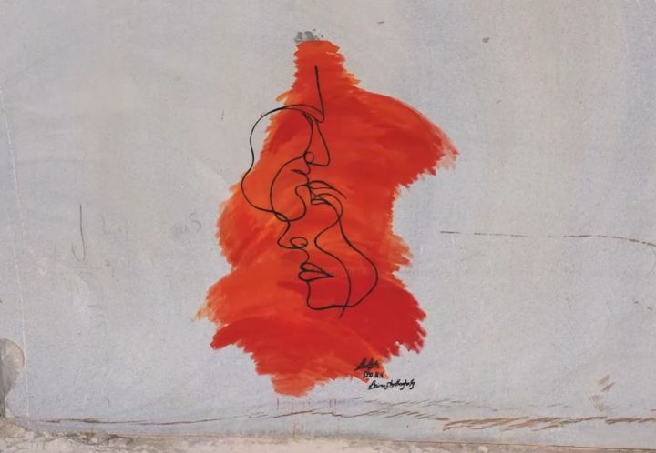 Painting titled "wall painting" by Ayda Raoofi, Original Art, Acrylic