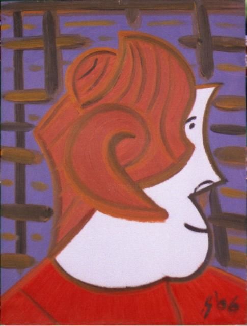Malerei mit dem Titel "Rothaarige Frau" von Salim Aydogan, Original-Kunstwerk