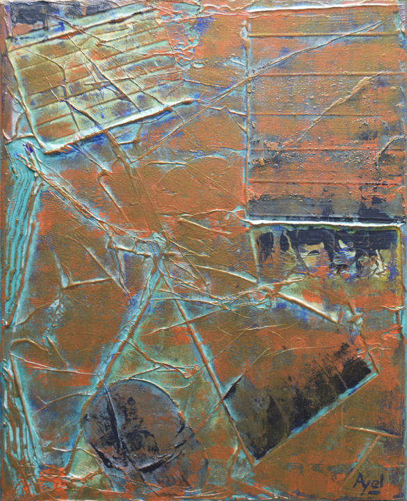 Pintura titulada "Armature Verte" por Ayel, Obra de arte original, Acrílico Montado en Bastidor de camilla de madera