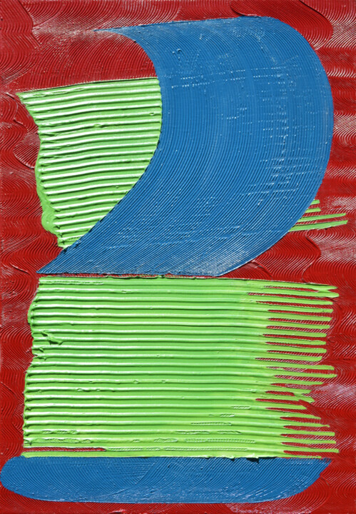 Peinture intitulée "Vert interrompu" par Ayel, Œuvre d'art originale, Acrylique
