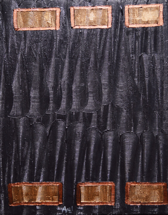 Painting titled "Pointes de lances" by Ayel, Original Artwork, Acrylic Mounted on Wood Stretcher frame