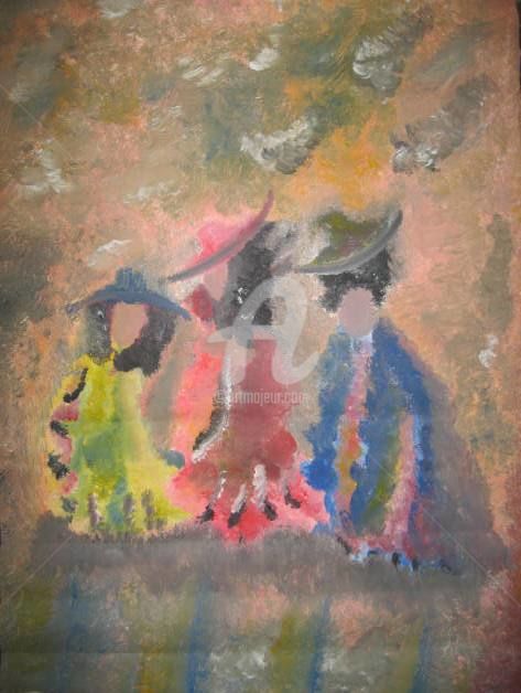 Peinture intitulée "soeur et promenade" par Ayélé Kinvi-Boh, Œuvre d'art originale, Acrylique