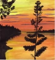 Peinture intitulée "sunset" par Ayesha Bangi, Œuvre d'art originale