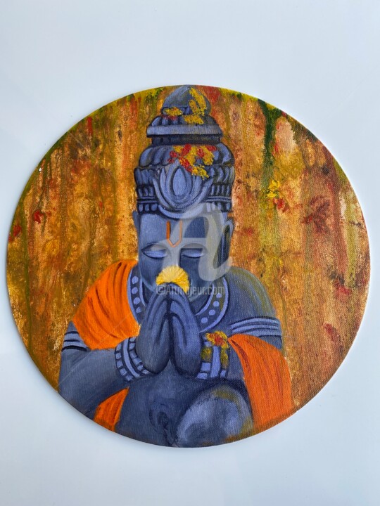 Painting titled "Hanuman" by Ayesha Jilkar, Original Artwork, Acrylic