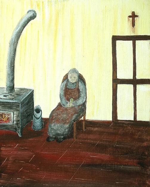 Peinture intitulée "grand mère" par Odile Desgardin, Œuvre d'art originale