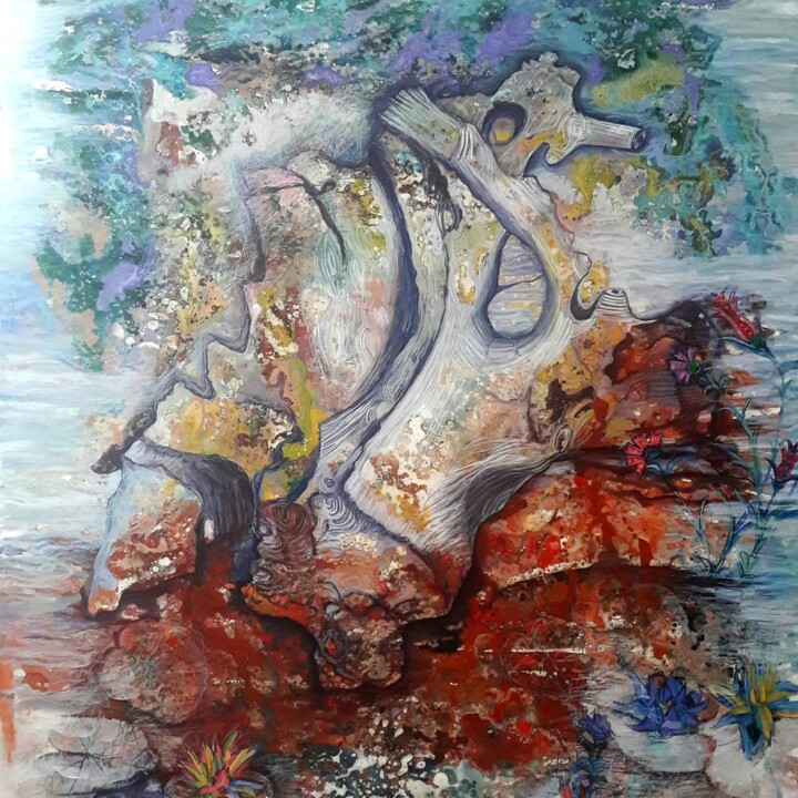 Painting titled "Bahar" by Ayfer Uz, Original Artwork, Acrylic